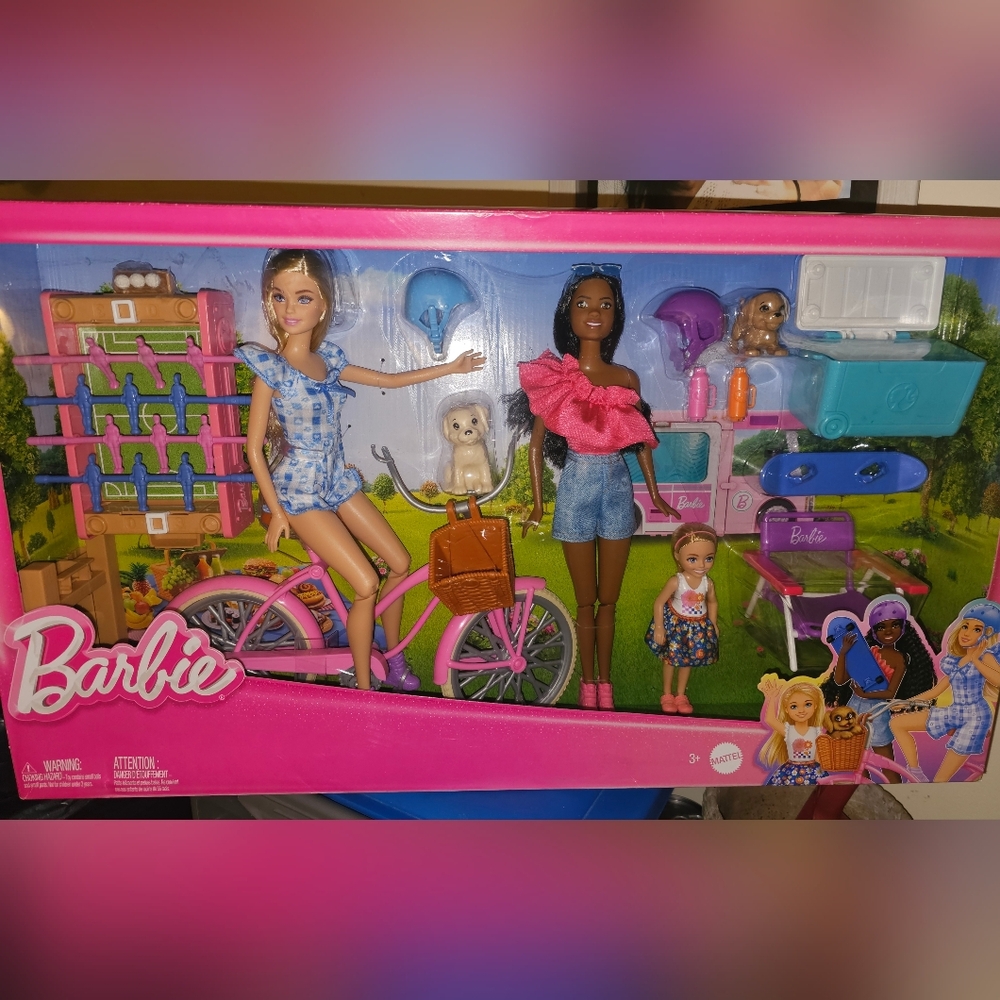 Barbie Adventure Playset with Pink Bicycle